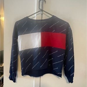 Girls all over printed crop top sweatshirt